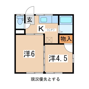 間取図 奥羽本線・山形線/米沢駅 車移動　6分3.7km 2階 築38年
