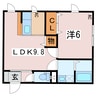 ピュアフラワーＡ 1LDKの間取り