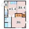 ピュアフラワーＡ 2Kの間取り