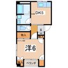 リバーサイドマンション 1DKの間取り