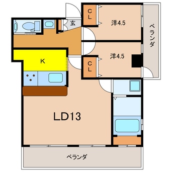 間取図 ヴェルフェリーク金池Ⅰ