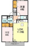 アムール　Ａ棟 2LDKの間取り