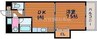 ピュアベルデ医大南 1DKの間取り