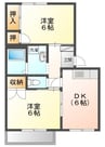 レーベンにわせ　A 2DKの間取り