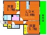 シエロ　セレーノ　Ａ棟 2LDKの間取り