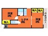 プランドール西市 2DKの間取り
