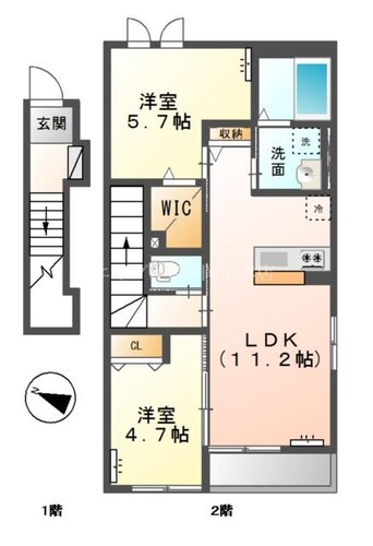 間取図 プレステージ　庭瀬