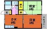 エクセルハイツ森安 2DKの間取り