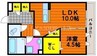 Coral Reef M 1LDKの間取り