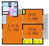 シャンポールききょう　A棟 2LDKの間取り