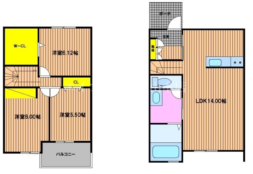間取図 ラルーチェ　当新田