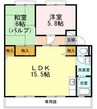 サンビレッジ浜野　Ｃ棟 2LDKの間取り