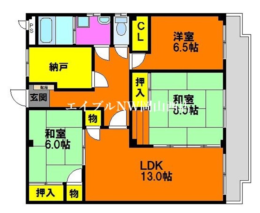 間取図 フラット新屋敷