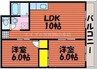 ハイデンス岡山 2LDKの間取り
