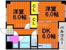 ウッドコート医大南 2DKの間取り