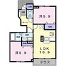 バーシア　ライシャス 2LDKの間取り