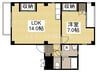 ロータスマンション岡山 1LDKの間取り
