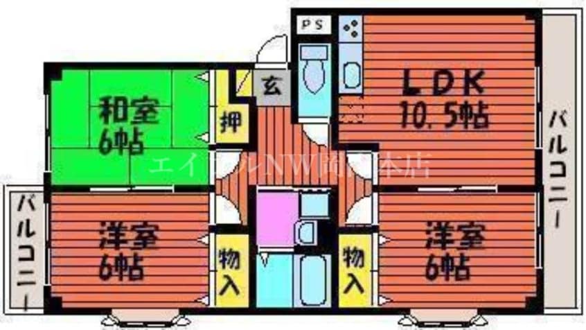 間取図 セゾン２１　　B棟