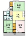 パレーシャル光永　A棟 3DKの間取り