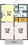 メゾンドールα　Ｄ棟 2DKの間取り