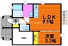 タウンコートＡ棟 1LDKの間取り
