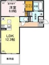 D-room浜野南　A棟 1LDKの間取り