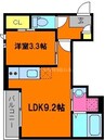 GRANDTIC 西崎 1LDKの間取り