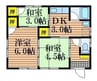 福田一戸建て借家 西 3DKの間取り