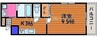 ノーブルハイム岡山 1Kの間取り