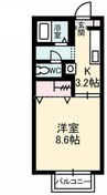 プラッツ２１　Ｄ棟 1Kの間取り
