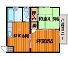 タウニィ中井町 2DKの間取り