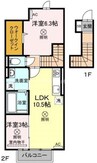 クレールＢ棟 2LDKの間取り