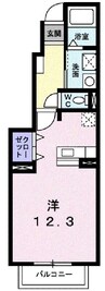 テラース平吉Ａ 1Rの間取り