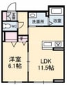 ブルーム津島福居 1LDKの間取り