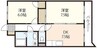 AコートヴィレッジⅢ 2DKの間取り