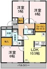 ハイカムールウエストリバー　Ａ棟 3LDKの間取り