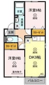 リバーパーク　Ｆ棟 2DKの間取り