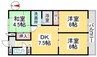 オルセーメゾン山川　C棟 3DKの間取り