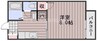 リュウデスハイムⅢ 1Kの間取り
