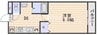 ピア大元駅前 1DKの間取り