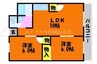 ハイデンス岡山 2LDKの間取り