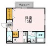 アルファーム　B棟 1Rの間取り