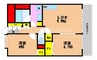 カーサフィオーレ西市駅前 2LDKの間取り