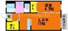 サンクレバリーC 1LDKの間取り
