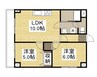 プレアール豊成 2LDKの間取り