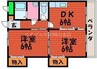 ベルカント辰巳 2DKの間取り