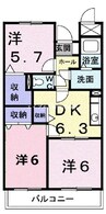 パルテール桑の木 3DKの間取り