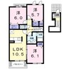 フォルシュ植松 3LDKの間取り
