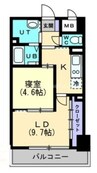 ハアラン一ノ宮 1LDKの間取り