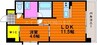 プレミア　ステーション　西口 1LDKの間取り
